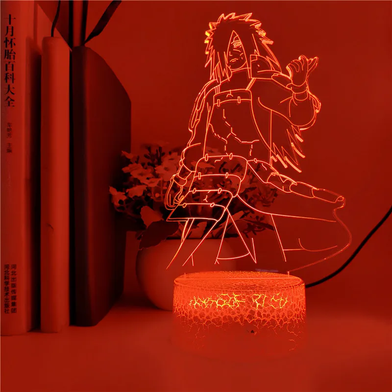 Героя аниме Наруто Учиха Мадара Чистой Земли модель Cool 3d светодиодный Ночной