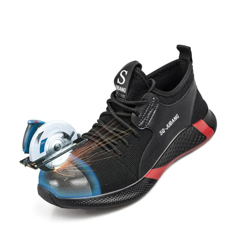 

Breathable Steel Toe Safety Boots Indestructible Work Shoes Anti-puncture Safety Shoes Women Working Shoes Outdoor Sports Shoes