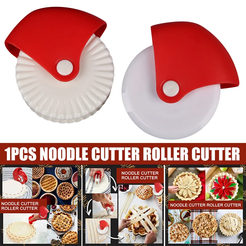 

Pastry Dough Lattice Cutter Pizza Pie Decoration Gadget Plastic Roller Wheel Cutter Crust Noodle Roll Fancy Knife Baking Cutter