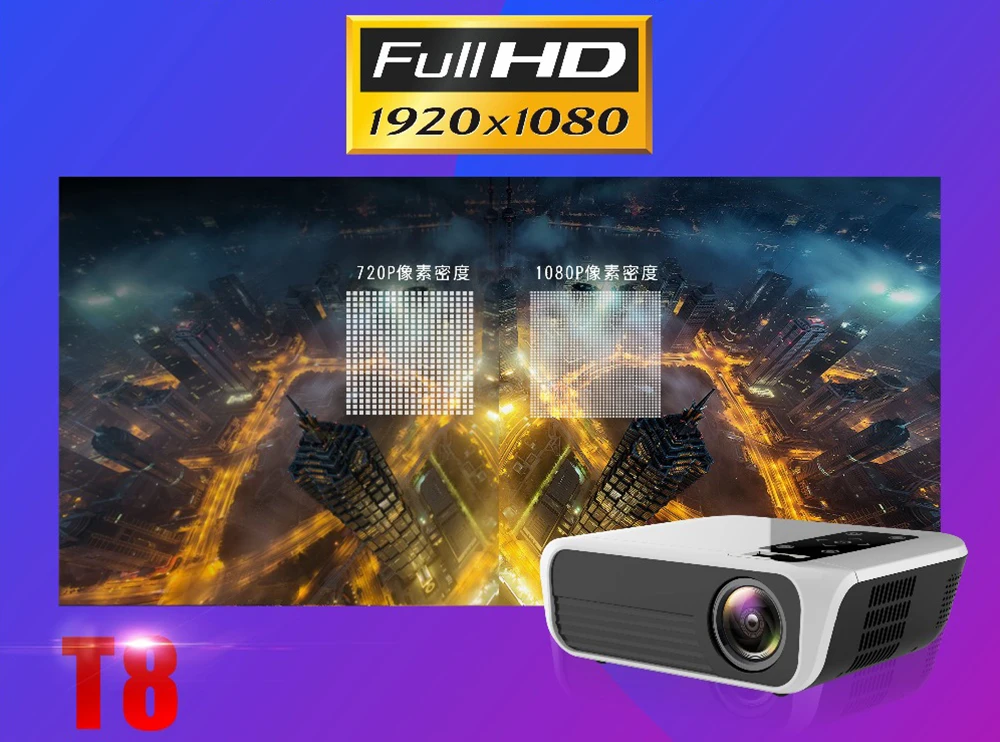 ALSTON T8 Full HD 1080p проектор 4k 5000 люмен кинопроектор видеопроектор HDMI USB AV с подарком