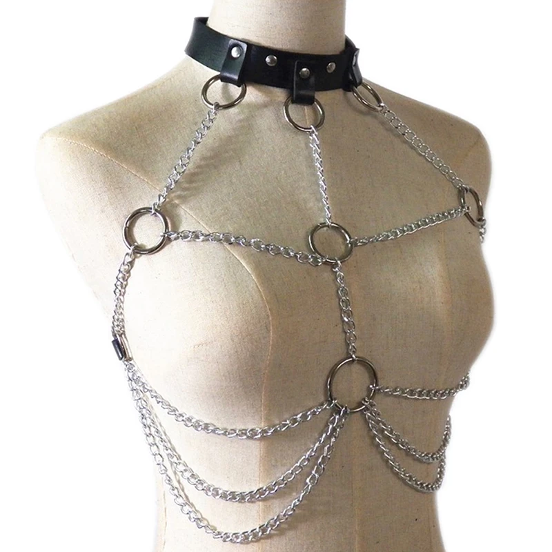 Sexy Body Chain Bra Goth Punk Rock Leather Belt Club Festival Fashion Jewelry Outifit Party Accessoriess | Украшения и аксессуары