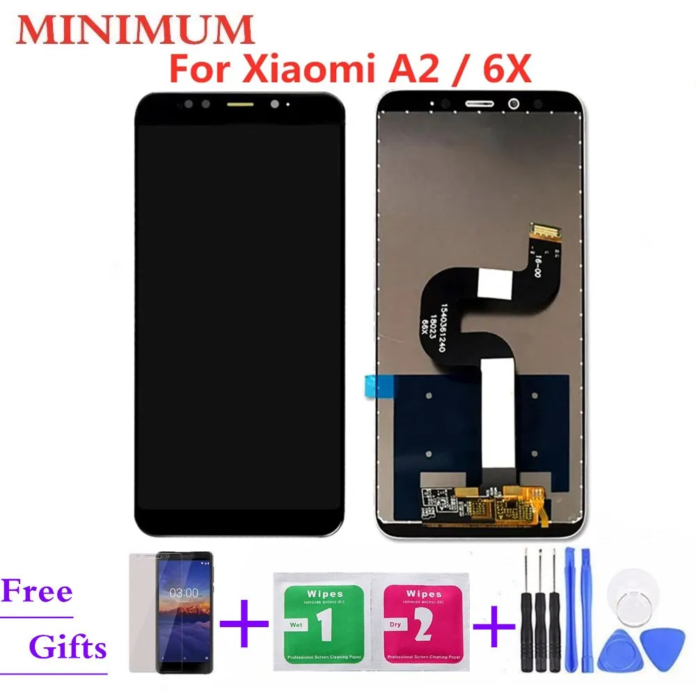 ЖК дисплей для Xiaomi Mi A2 MiA2 дигитайзер сенсорного экрана в сборе Запасные Запчасти