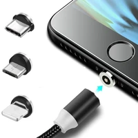 Round Metal Magnetic Cable plug Adapter Accessories Type C Micro USB 8 pin Fast Charging Android Type-C Cord Phone Dust plugs