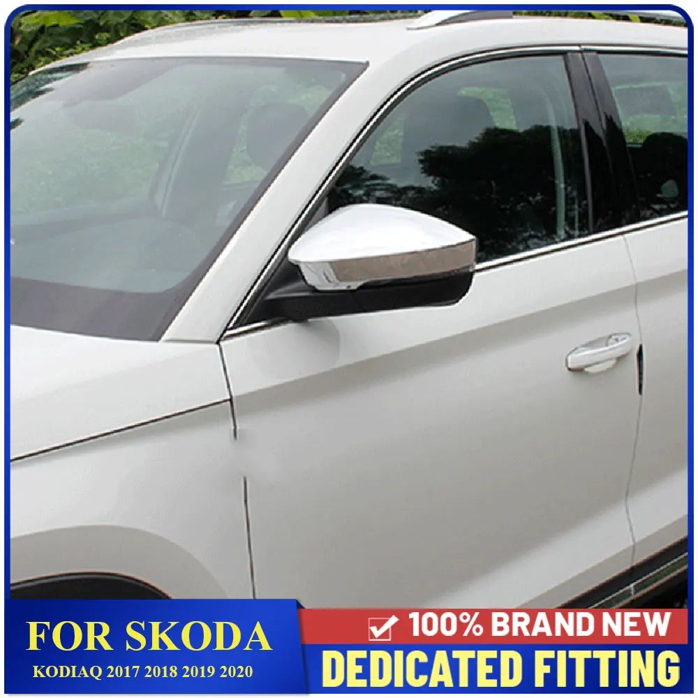 

Fit For Skoda Kodiaq 2017 2018 2019 2020 ABS Chrome Side Door Rearview Mirror Frame Cover Stickers Auto Accessories