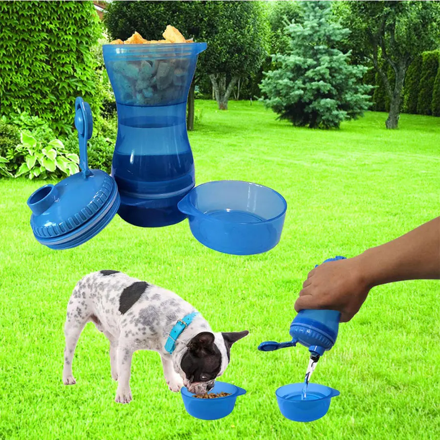 

2 in 1 Portable Pet Dog Water Bottle Drinking Travel Puppy Cat Drink Bowl Outdoor pet Water Dispenser Feeder Pet Product