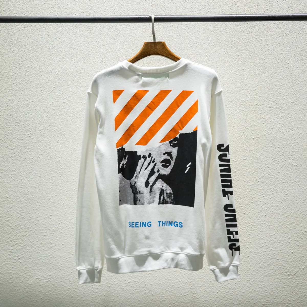 

High quality autumn winter new fashion br ow Monroe printed loose round collar men's and women's love sweater