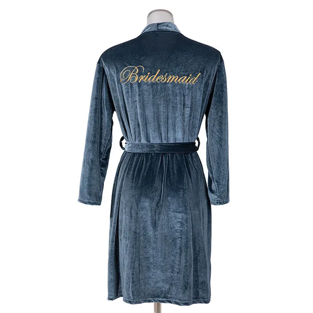 Велюровый Свадебный халат для невесты с вышивкой сатиновое женское кимоно