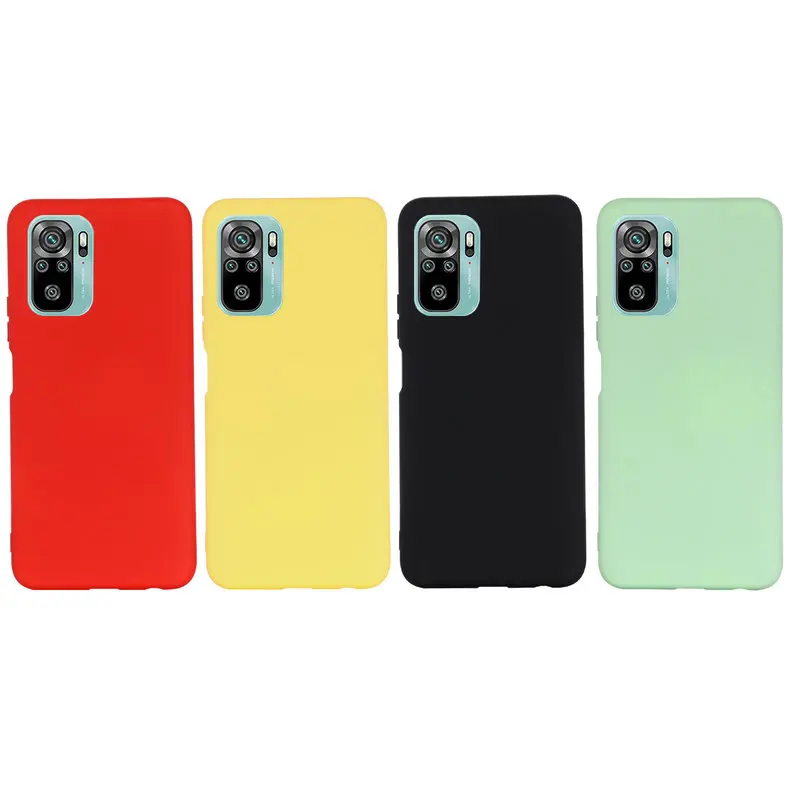 

For Xiaomi Redmi Note 10S Case Shockproof Fashion Candy Colors Back Cover Shell For Redmi Note 10S Liquid Silicone Phone Cases