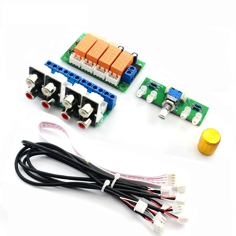 Реле 4 полосный аудио входной сигнал Селекторное переключение RCA переключатель