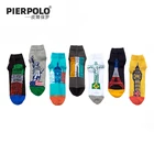 Новые мужские носки с флагом PIER POLO, брендовые 5 парлот, счастливые носки, Длинные Модные Повседневные носки с вышивкой calcetines