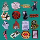 Брошь на лацкан с изображением героев мультфильмов Хэллоуина, жесткая эмалированная брошь с изображением кролика, для мужчин и женщин, модные украшения, подарки