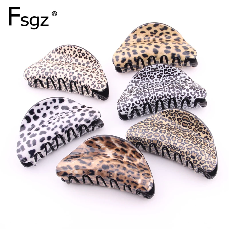 

Newest Fashion Crabs for Hair Leopard Pattern Hair Claw Clips for Women Ponytail Holders Disc Hair Style Tools Catching Hairpins