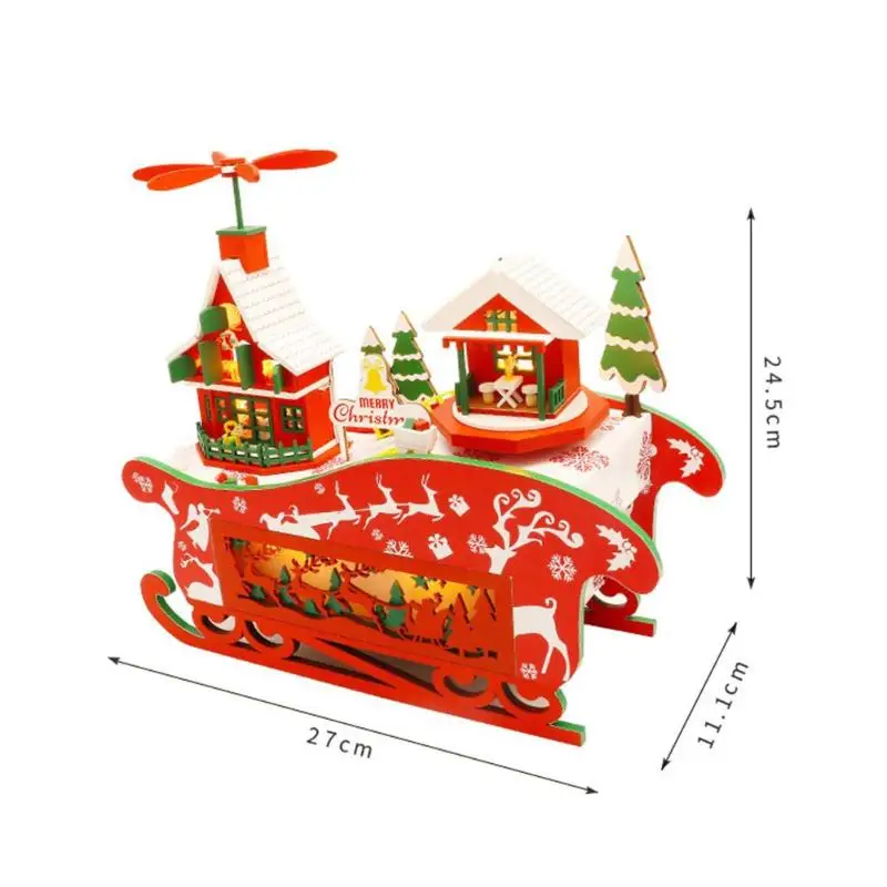 Горячая распродажа Рождественский деревянный кукольный домик DIY Xmas Decoraton сборный