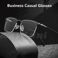 katkani men retro business full framehalf frame eyeglasses frame ultra light high quality alloy optical prescription frame 0606