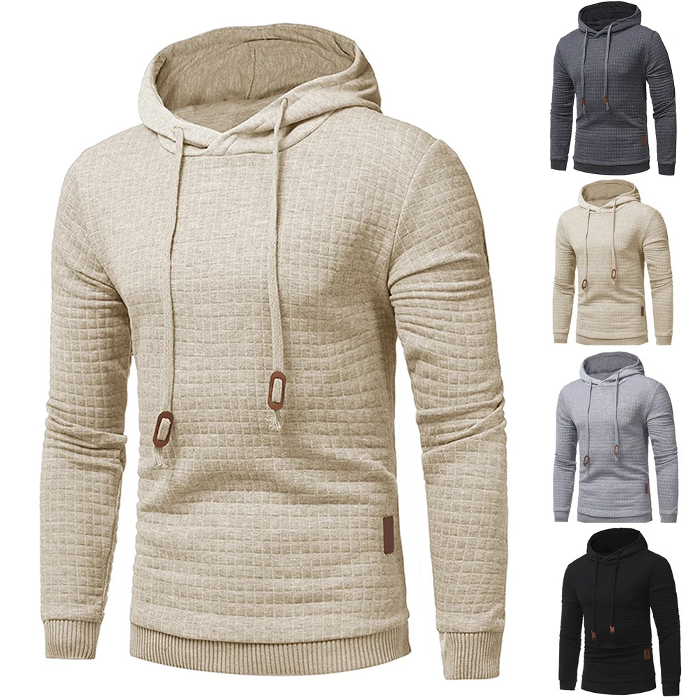 

2021 New Men Long Sleeve Casual Hooded Pullover Soft Comfort Cotton Linen Breathable mens hoodies oversized plain sportswear