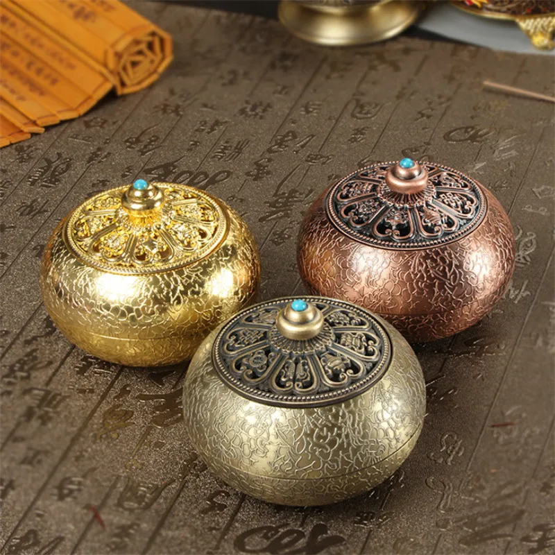 Сплав ретро полая курильница спираль сандаловое дерево кадило под старину