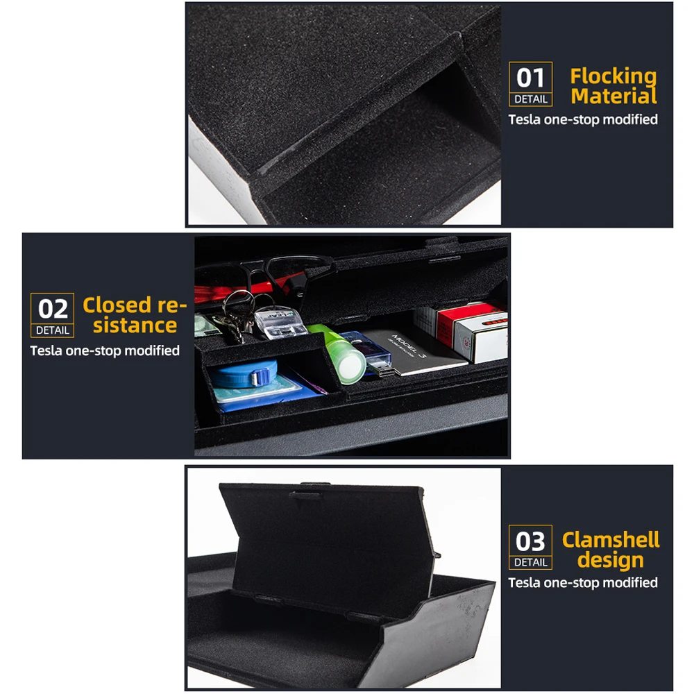 

Car Dashboard Interior Stowing Tidying Glove Box Dashboard Interior Storage Glove Box Center Armrest Box For Tesla Model 3