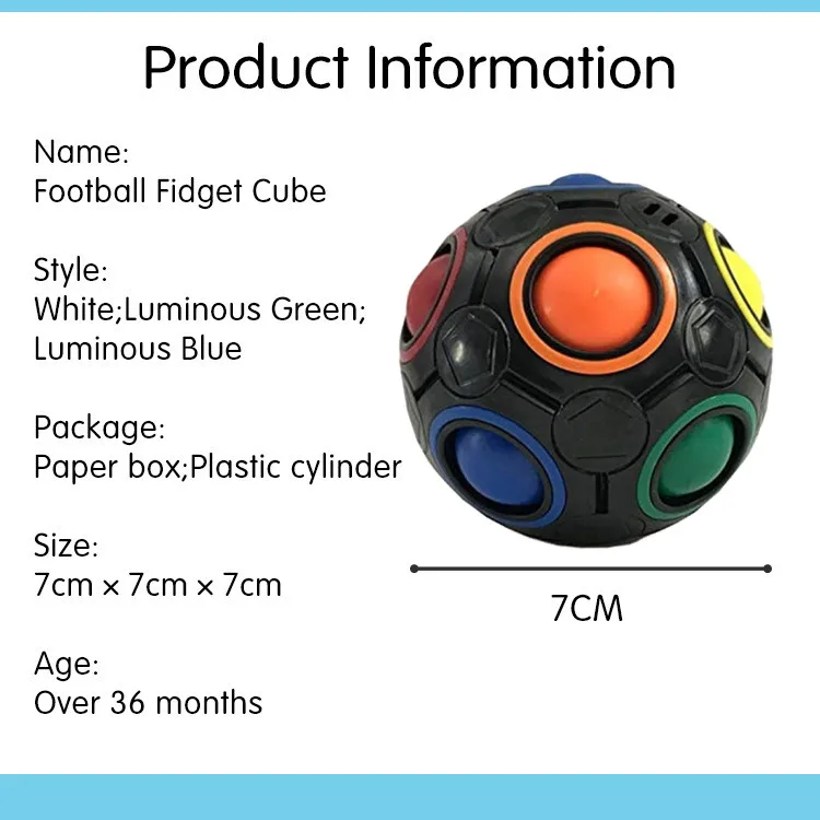 

Figet Toys Kawaii Luminous Stress Reliever Magic Rainbow Ball Fun popit toy Puzzle Education Toy Stress Juguetes Children Gift