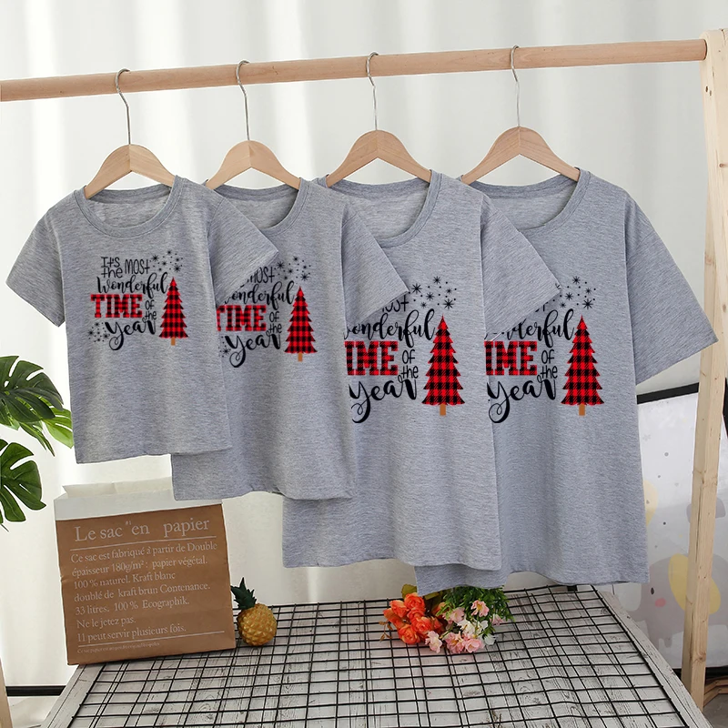 Conjuntos de ropa familiar de &aacute;rbol de Navidad, Camiseta de algod&oacute;n con apariencia familiar, &aacute;rbol de Navidad, madre, padre, beb&eacute;, trajes familiares a juego-0