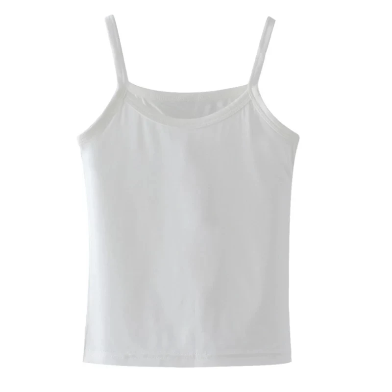 Для девочек на бретельках белый Цвет детское белье хлопковые майки для детей