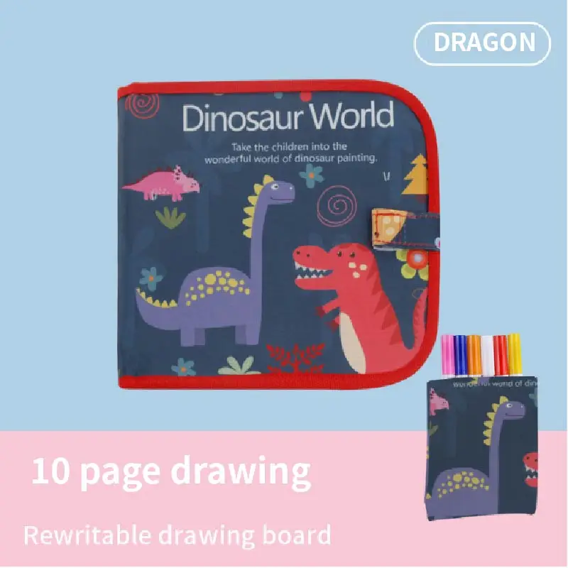 Dinosaur 6 pens Детский портативный мягкий мел доска для рисования с водой Мел жизнь раскраска доска "сделай сам" Живопись 12 ручек - Цвет: Dinosaur 6 pens