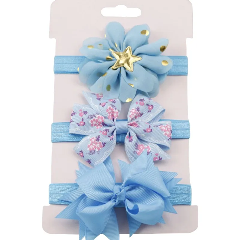 3 шт./компл. для маленьких девочек аксессуары зеленый цветок головная лента с