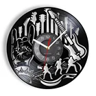 Настенные часы с виниловой музыкальной пластинкой Rock, ручные гитары для рок-группы, студии, тяжелый металл, рок-н-ролл, настенные часы с виниловым диском