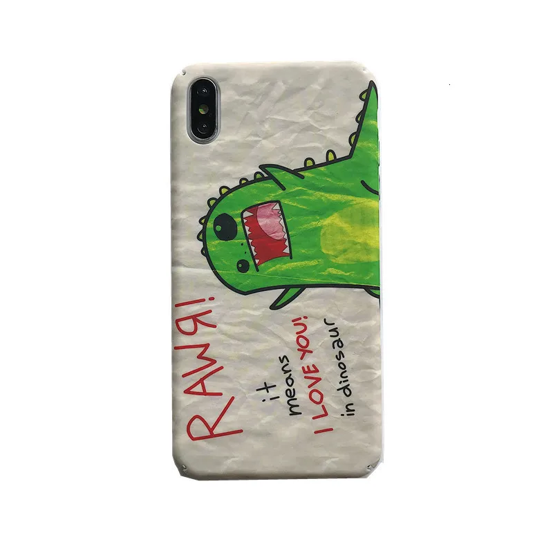 Cartoon cute fun little dinosaur phone case for iPhone11 X XS XR XSMax 8 7 6 6S PluS hard shell drop protection cover |