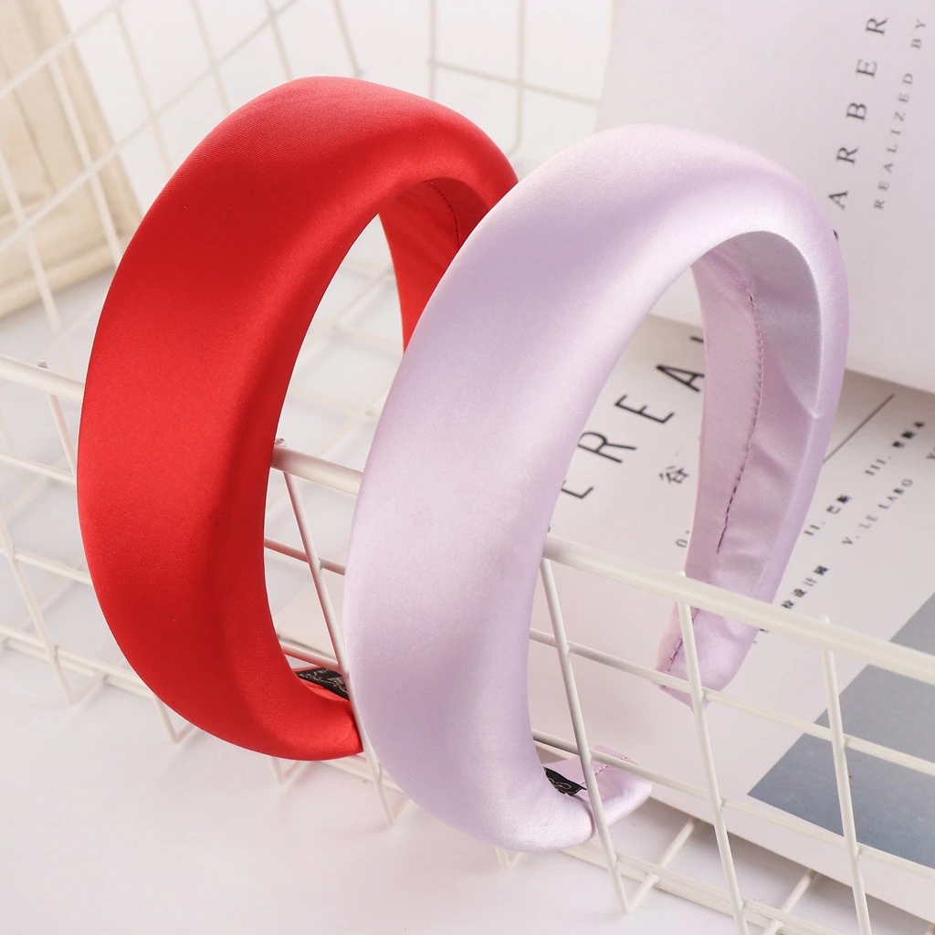 Аксессуары для волос атласные головные ободки повязки женщин однотонные