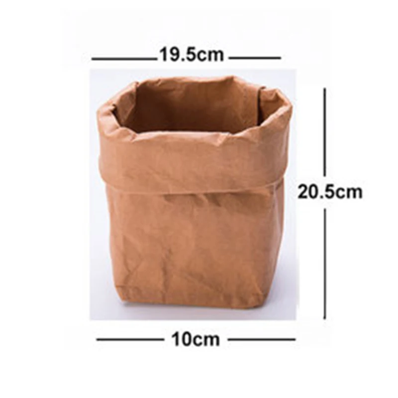 

Mini Succulents Pot Washable Kraft Paper Flowerpot Reuseable Multifunction Home Storage Bag -mx8