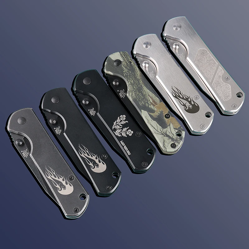 Sanrenmu 7010 Карманный EDC Складной нож для выживания с зажимом для ремня для путешествий, кемпинга и пеших прогулок