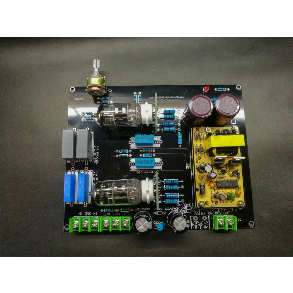 DC (DC12V) автомобиль и дом 6N4 (12AX7) подковы предусилитель для желчи электронный