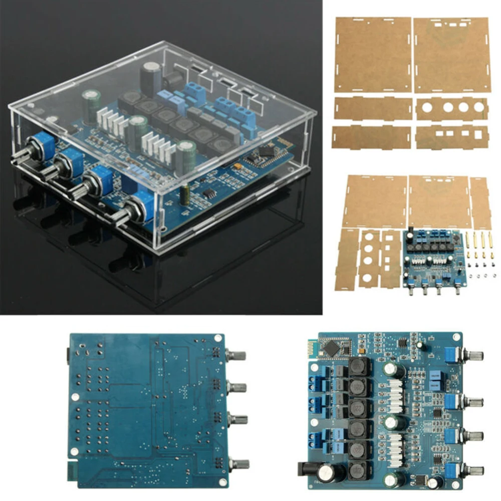 Класс D TPA3116 Класс D Bluetooth V4.0 2,1 цифровой усилитель платы 100 Вт+ 2x50 Вт+ 1 набор акриловых деталей и компонентов коробки