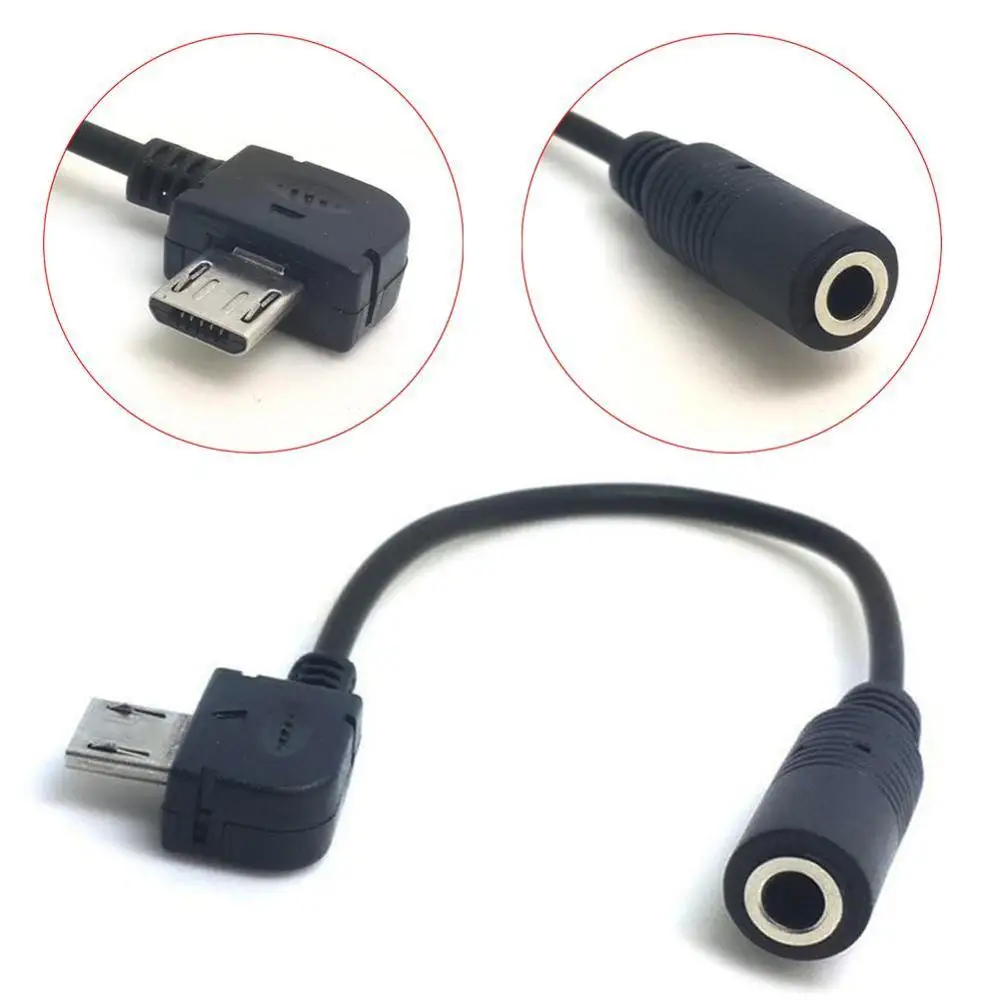 1 шт. Черный Micro USB 5 контактный штекер 3 мм гнездо AUX аудио кабель адаптера