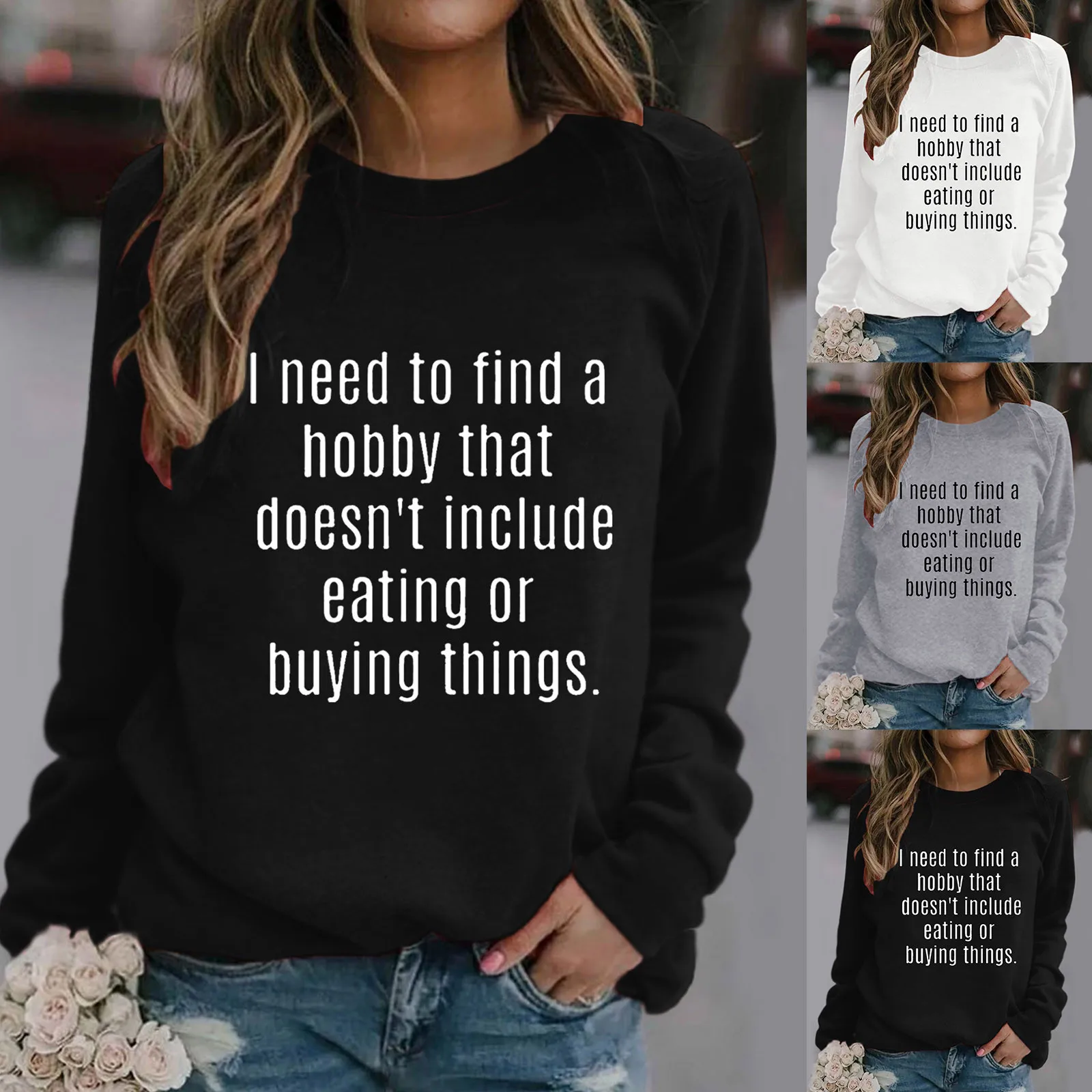 

Women's Fashion Print Top Blouses Long-sleeved O Neck Sweatshirt Casual Blouse Shirt Stylish Top Pullover