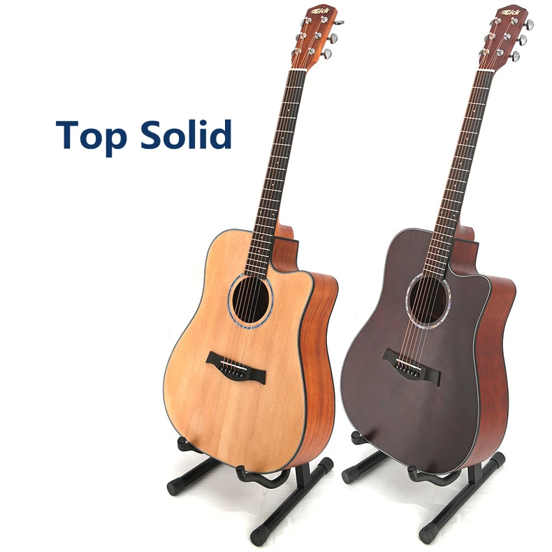 Акустическая гитара Топ твердая ель красное дерево электрическая стальная