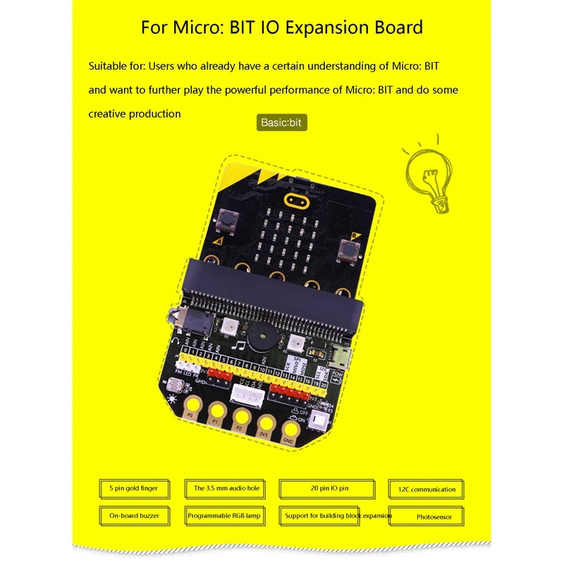Плата расширения для Micro:Bit плата адаптера GPIO программирование питона DIY