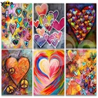 Полноразмернаякруглая алмазная живопись, вышивка, серия Стразы с цветным любовным сердцем, мозаика, вышивка крестиком, Декор, подарок TZ47