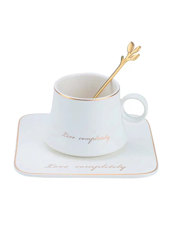 

Coffee Cups Ceramic Cup Saucer Suit Afternoon Tea Cup Small Coffee Cup with Dish Spoon Set