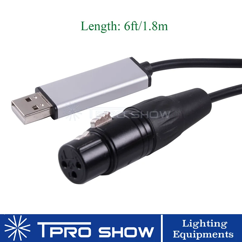 

Кабель-адаптер интерфейса USB DMX для сцены, контроллер DMX для ПК, USB DMX 1,8 с регулятором яркости, провод для преобразования сигнала для машин DJ, о...