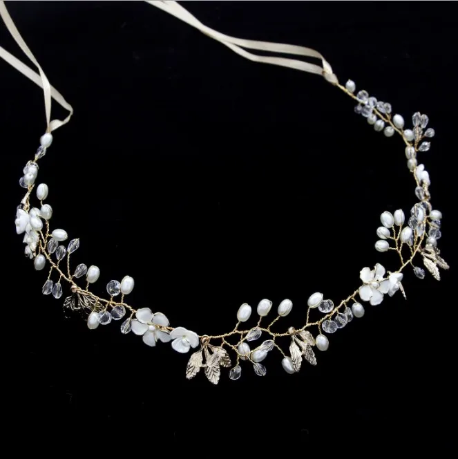 Цветочная свадебная тиара для девочек женские Украшения волос Свадебная лента