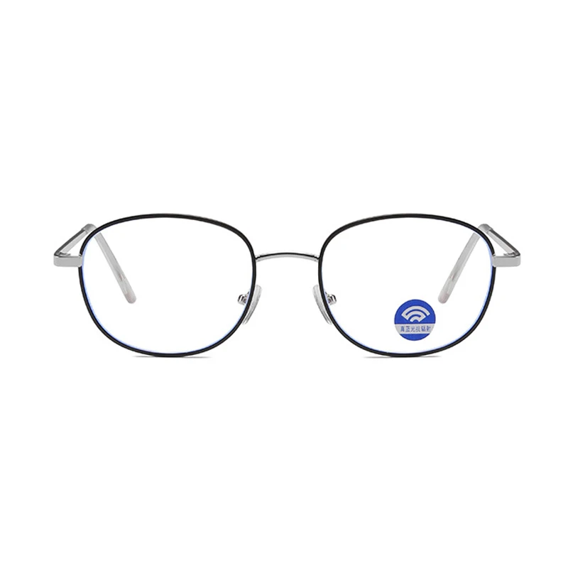 

Metal Frame Flat Mirror Fashion Retro Oval Glasses Frame Computer Mobile Phone Anti-Blue Light Women Eyeglasses J55