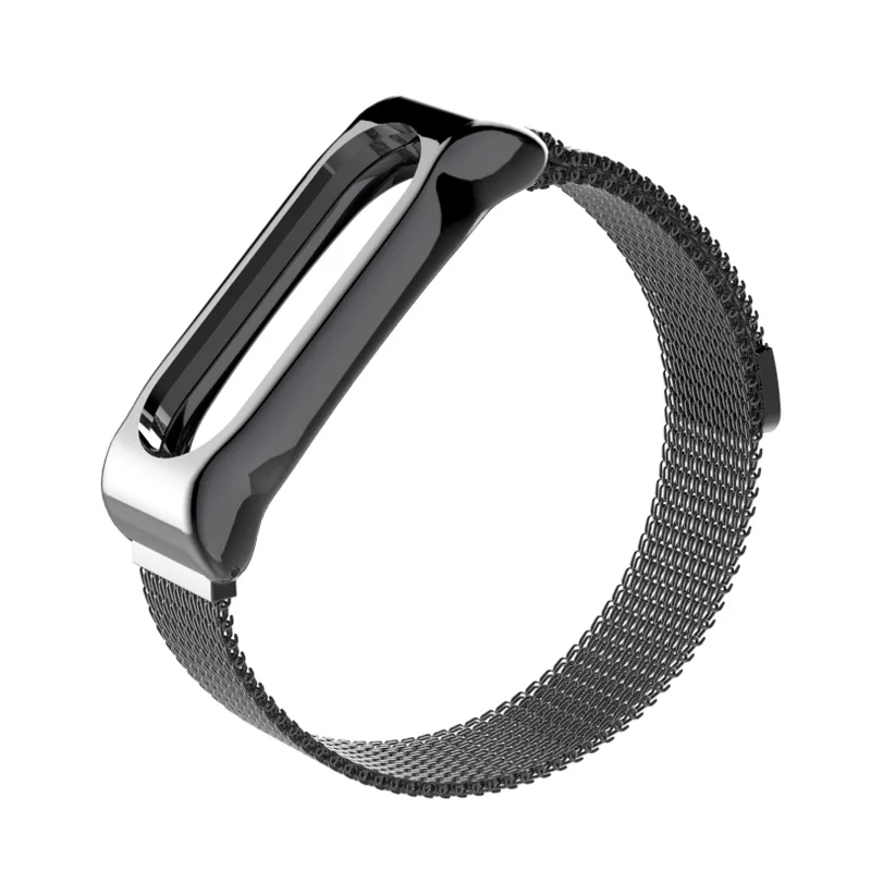 Milanese black Mi jobs mi Band 2 металлический ремешок на запястье Безвинтовой браслет из нержавеющей стали mi band 2 Широкие ремешки для Xiaomi mi Band 2 - Цвет: Milanese black