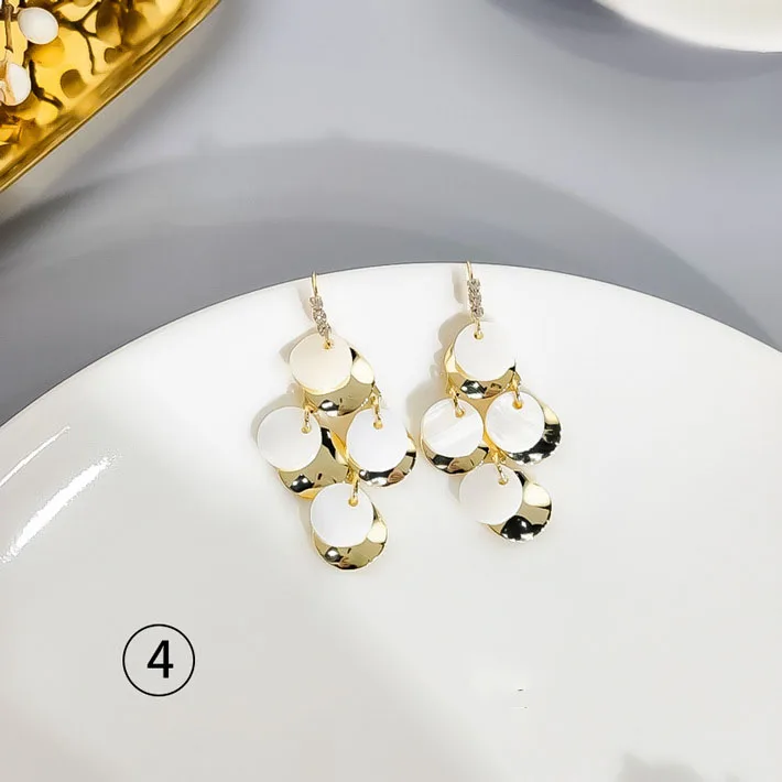 Korea Hot Trendy Acrylic Petal Flower Drop Earrings For Women Fashion Jewelry Beach Holiday Rhinestone Dangle Pendientes Brincos | Украшения