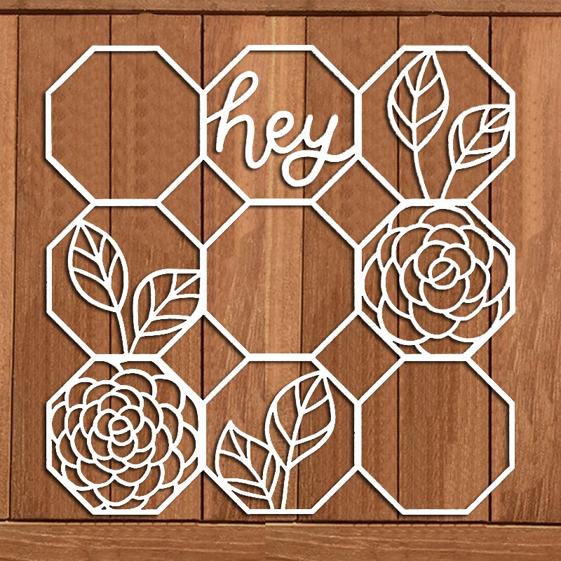 Металлические штампы с рамкой в 9 ячеек цветочным рисунком для рукоделия высечка