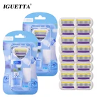 шейвер мужская бритва для бороды для бритья женское Бритвенные лезвия IGUETTA, 16 лезвий, Безопасные лезвия для женщин, средство для удаления волос на теле, Высококачественная бритва бикини, стальная Бритвенная