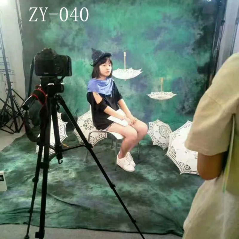 

DAWNKNOW Green Pro Tie-Dyed Muslin Cotton Backdrop Handmade Painting Photography Background Adult Children Personal Photo Studio