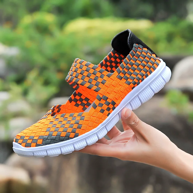 

2021 Ladies Casual Shoes, Colorful Woven Shoes, Lightweight Fashion Flat Shoes, Sports Shoes, Female Large Size Handmade Shoes