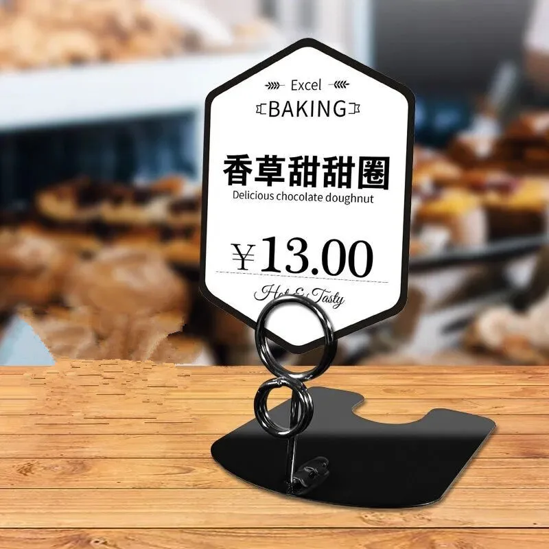 

Metal POP Clip Sign Holder Stand Bread Store Price Label Card Tag Advertising Photo Picture Display Clip Holder