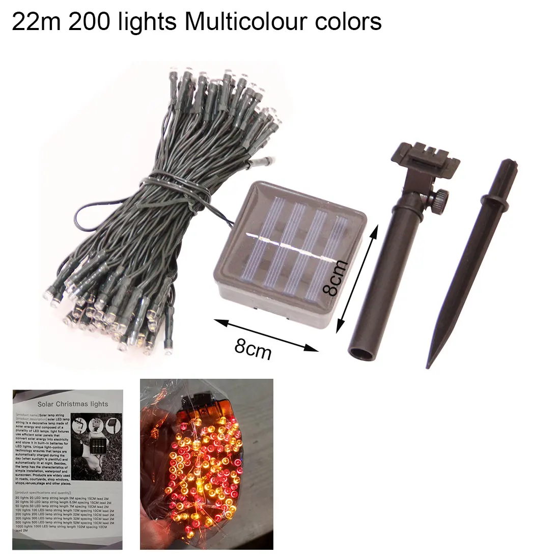 

LED strip lights solar lights garden lawn outdoor L string lights holiday lights Christmas party waterproof 8 patterns bee light